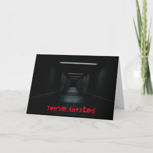 Carte d'invitation pour Halloween en escalier fonc