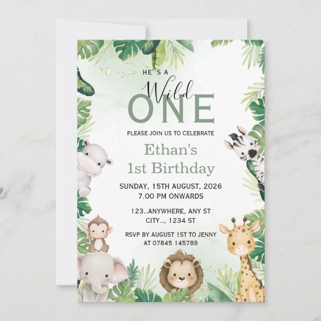 Carte d'invitation pour la 1ère fête d'anniversair (Devant)