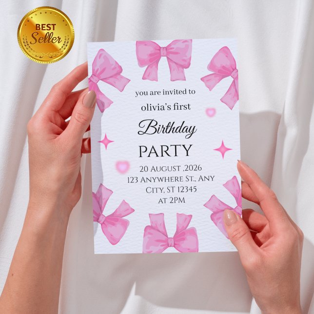Carte d'invitation pour la 1ère fête d'anniversair (Créateur téléchargé)