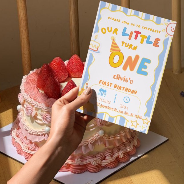 Carte d'invitation pour la 1ère fête d'anniversair (Créateur téléchargé)