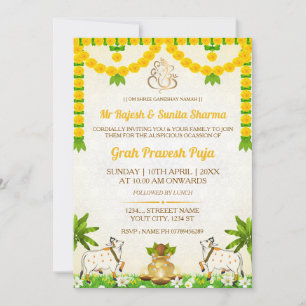 Carte d'invitation pour la cérémonie Hindu Graha P