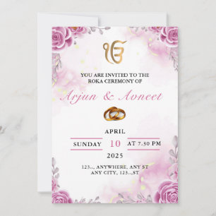 Carte d'invitation pour la cérémonie Roka, modifia