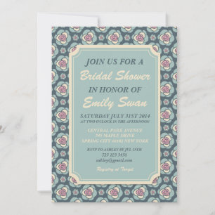 Carte d'invitation pour la douche nuptiale Rose vi