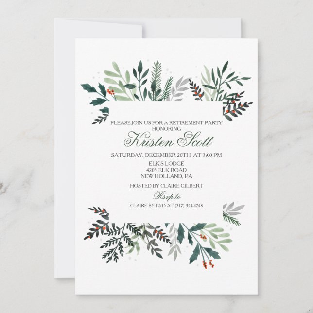 Carte d'invitation pour la fête de départ à la ret (Devant)