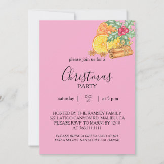 Carte d'invitation pour la fête de Noël