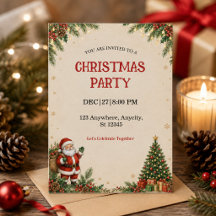 Carte d'invitation pour la fête de Noël