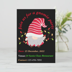 Carte d'invitation pour la fête de Noël de Gnomie