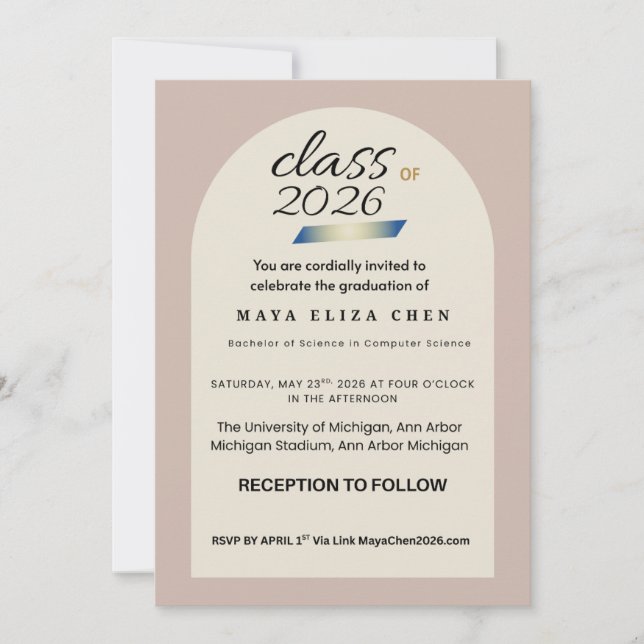 Carte d'invitation pour la fête de remise des dipl (Devant)