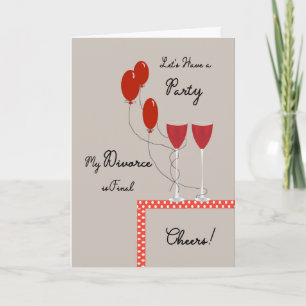 Carte d'invitation pour la fête finale de divorce