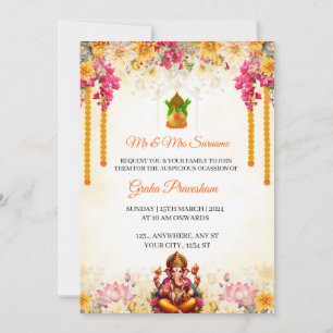 Carte d'invitation pour la pendaison de crémaillèr