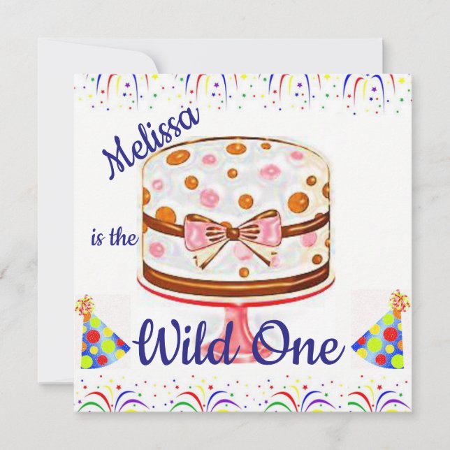 Carte d'invitation pour la première fête d'anniver (Devant)