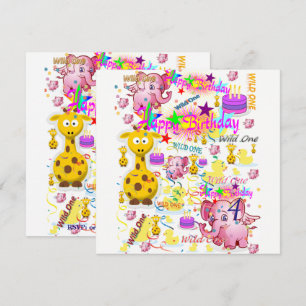Carte d'invitation pour la première fête d'anniver