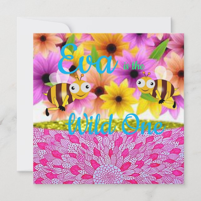 Carte d'invitation pour la première fête d'anniver (Devant)