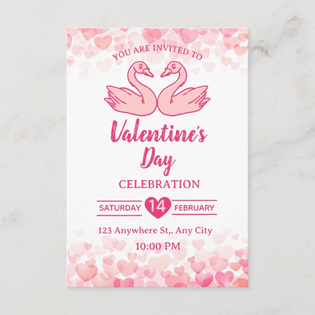 Carte d'invitation pour la Saint-Valentin (Devant)