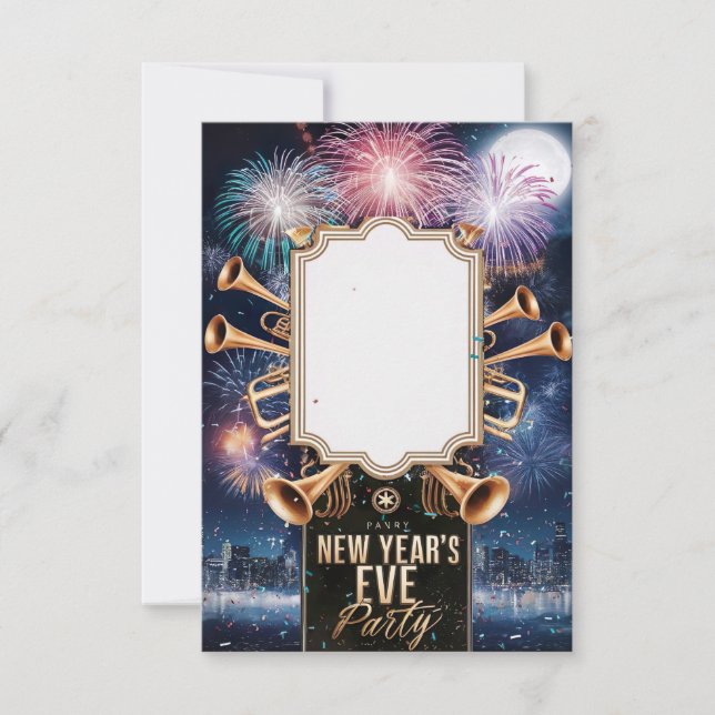 Carte d'invitation pour la soirée du Nouvel An (Devant)