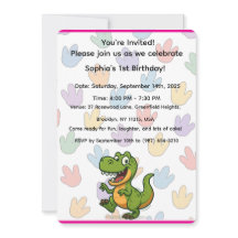 Carte d'invitation pour l'anniversaire de Dinosaur