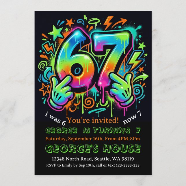 Carte d'invitation pour l'anniversaire de garçons  (Devant)