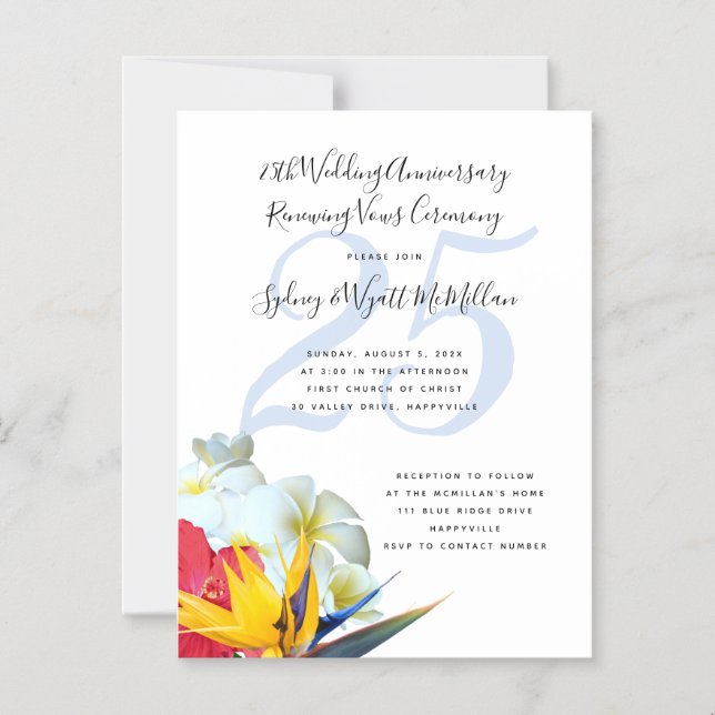 Carte d'invitation pour l'anniversaire de mariage  (Recto)