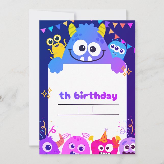 Carte d'invitation pour l'anniversaire de mon enfa (Devant)