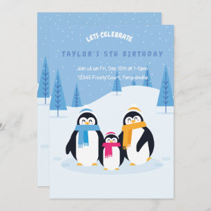 carte d'invitation pour l'anniversaire d'hiver du