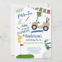 Carte d'invitation pour l'anniversaire du golf