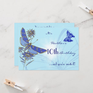 Carte d'invitation pour l'anniversaire du papillon