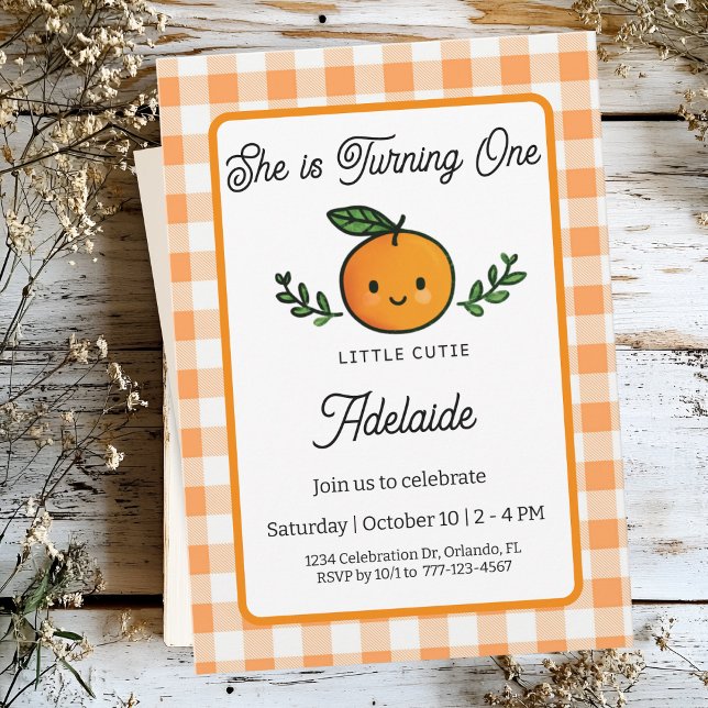 Carte d'invitation pour le 1er anniversaire de Lit (Little Cutie Collection)