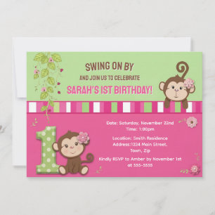 Carte d'invitation pour le 1er anniversaire de Mon