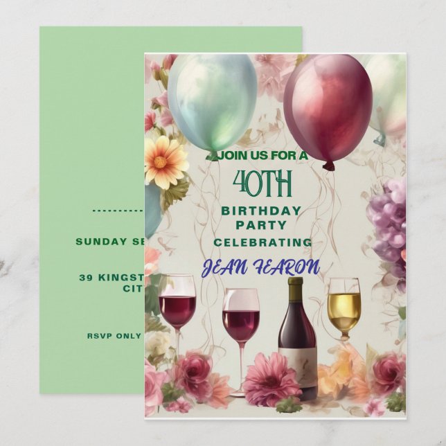CARTE D'INVITATION POUR LE 4ÈME ANNIVERSAIRE (Devant / Derrière)