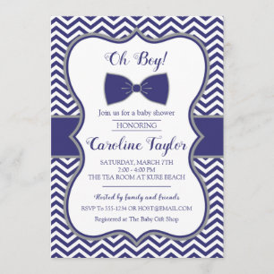 Carte d'invitation pour le Baby shower de Cravate