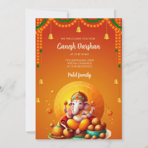 Carte d'invitation pour le darshan de Ganpati Cart