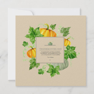 Carte d'invitation pour le dîner de Thanksgiving