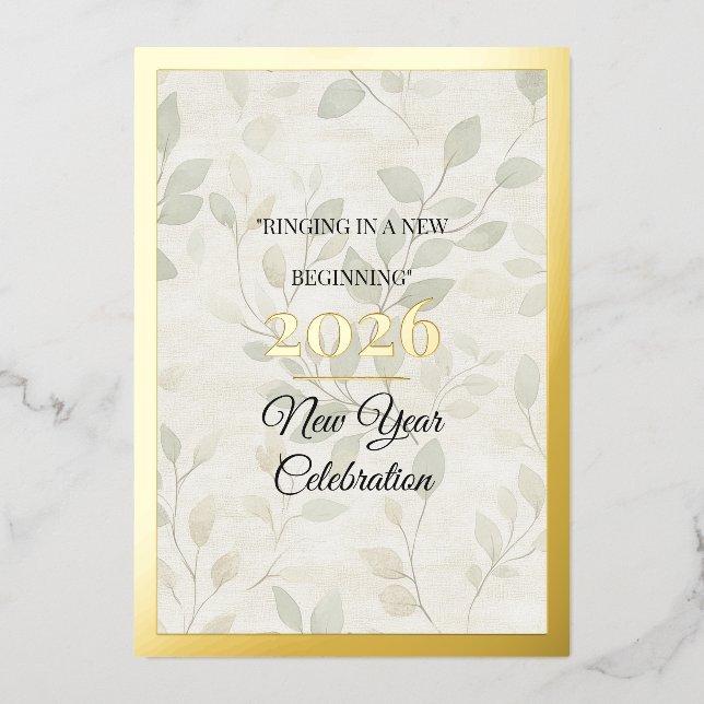Carte d'invitation pour le Nouvel An d'art minimal (Recto)