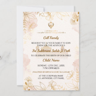 Carte d'invitation pour le Paath de Sukhmani Sahib