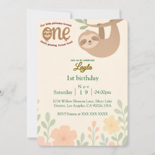 Carte d'invitation pour le premier anniversaire - 