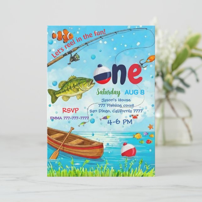 Carte d'invitation pour le premier anniversaire de (Debout devant)
