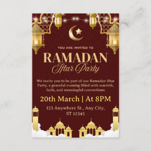 Carte d'invitation pour le Ramadan Iftar