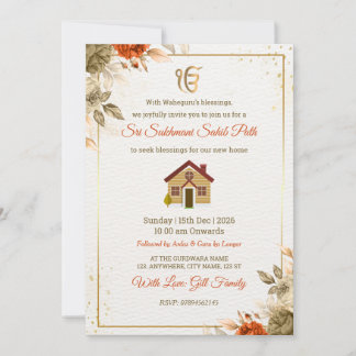Carte d'invitation pour le Sikh Housewarming Path