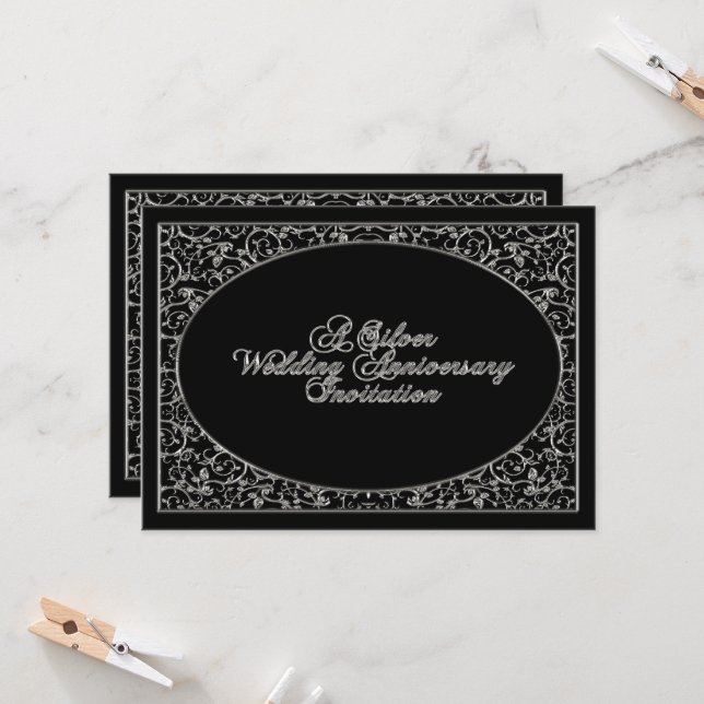 Carte d'invitation pour les 25 ans de mariage (Devant/Arrière en situation)