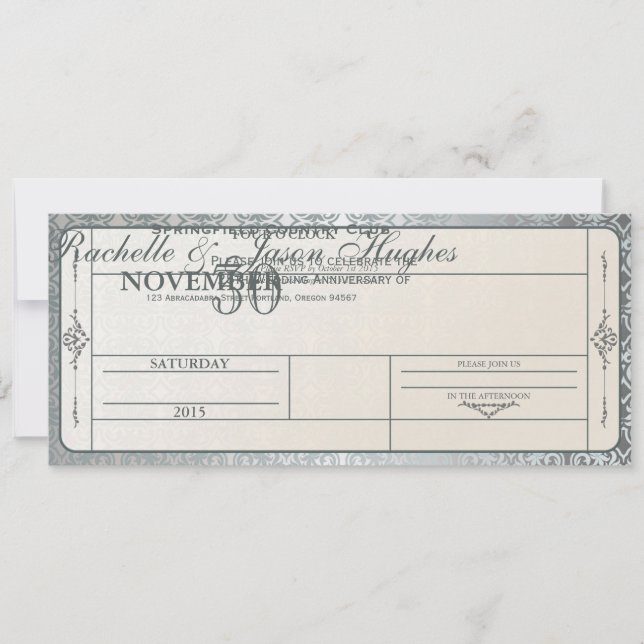 Carte d'invitation pour les 25 ans de mariage (Devant)