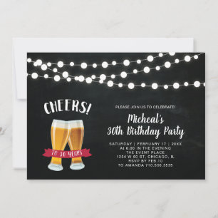 Carte d'invitation pour les 30 ans d'anniversaire 