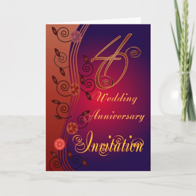 Carte d'invitation pour les 40 ans de mariage (Devant)