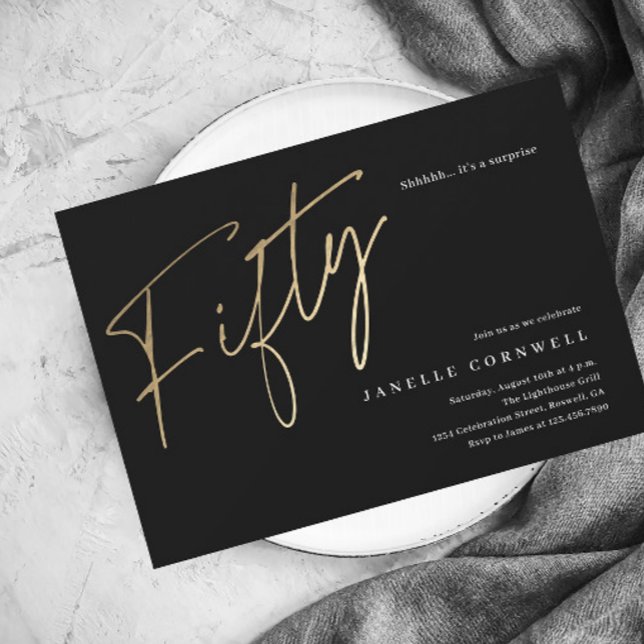 Carte d'invitation pour les 50 ans Budget Script B (Créateur téléchargé)