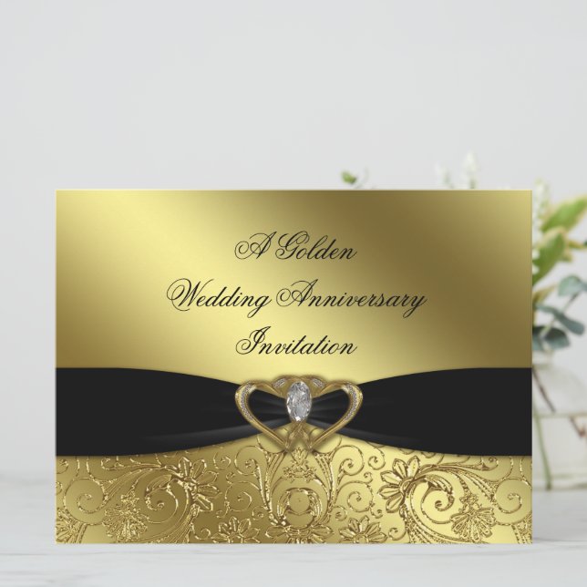 Carte d'invitation pour les 50 ans de mariage (Debout devant)