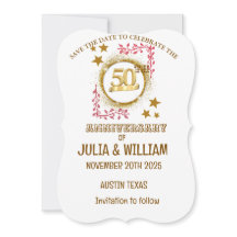 carte d'invitation pour les 50 ans de mariage 