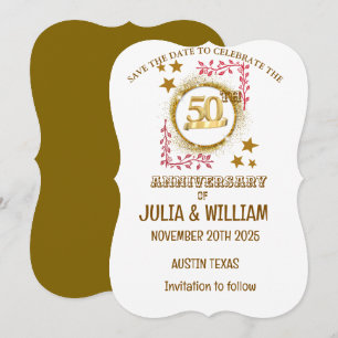 carte d'invitation pour les 50 ans de mariage 