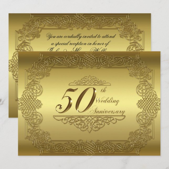 Carte d'invitation pour les 50 ans de mariage (Devant / Derrière)