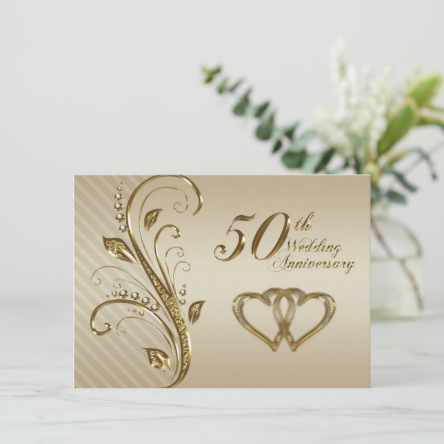 Carte d'invitation pour les 50 ans de mariage (Debout devant)