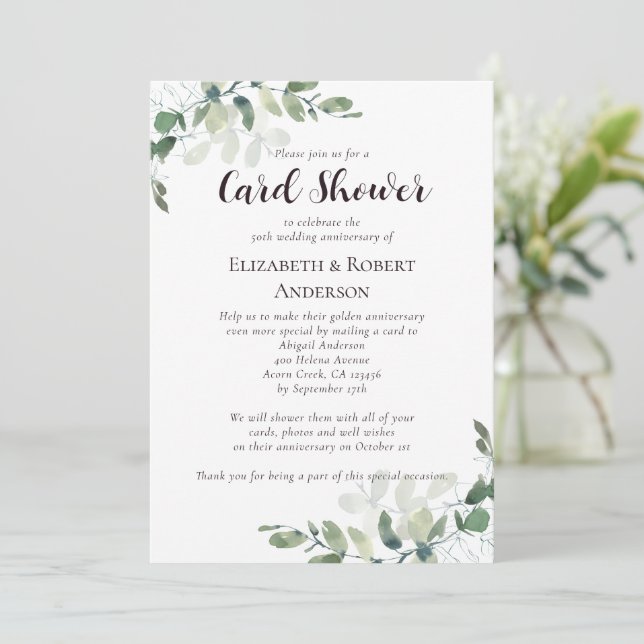 Carte d'invitation pour les 50 ans de mariage avec (Debout devant)