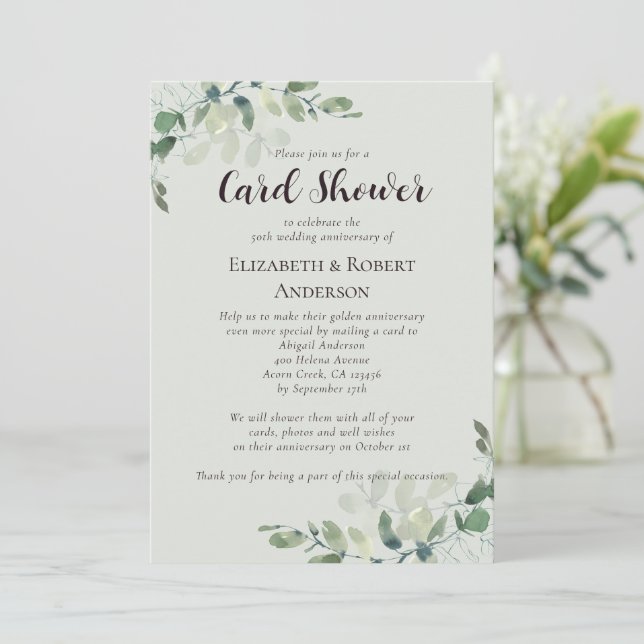Carte d'invitation pour les 50 ans de mariage Card (Debout devant)